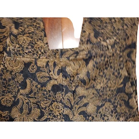 NWOT Saks 5th Avenue Real Clothes Women sz 12 Tan Faux Suede Floral  Denim Jeans - Picture 4 of 9